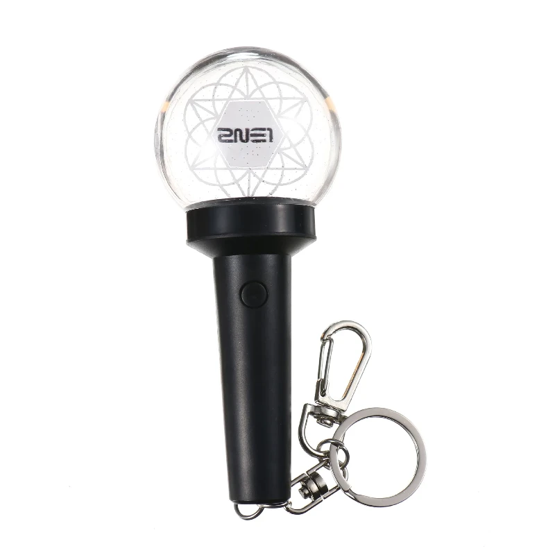 Kpop 2ne1 Mini Lightstick Key Ring Glow Stick Keychains for Fans 2ne1 Lightstick Gift